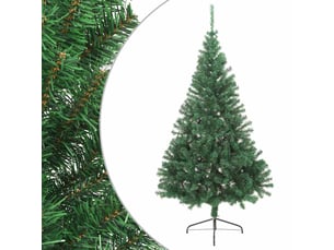 Sapin de noël - arbre de noël artificiel moitié avec support vert 180 cm pvc