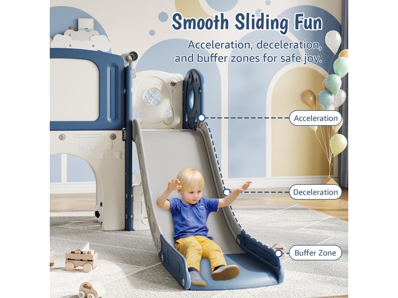  Ensemble glissoire-escalade 8 en 1 pour enfant, panier, tunnel, lunette, rangement, 1-3 ans – bleu PTG_336EDYKE - Conforama E