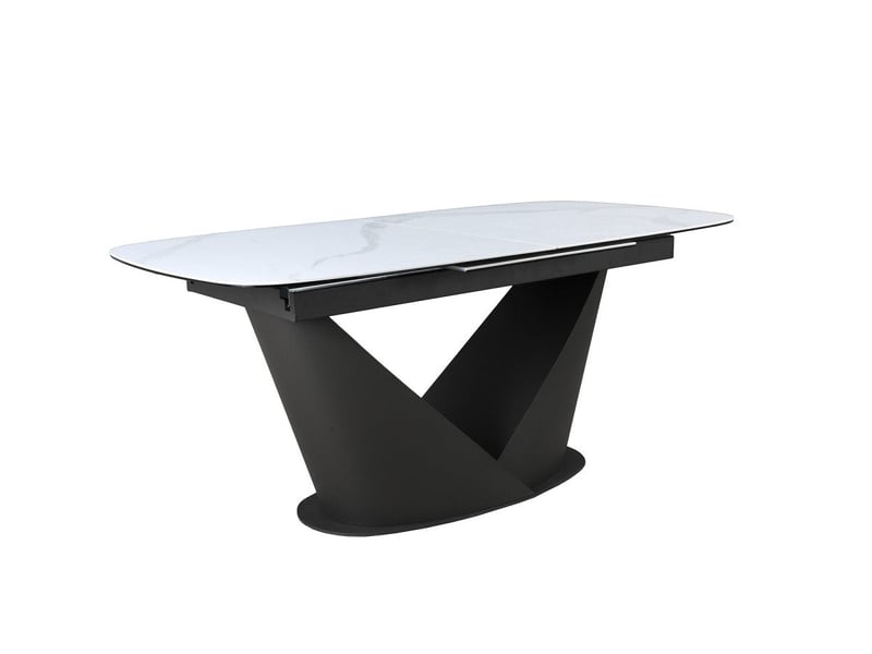  Table à manger extensible en métal marron plateau en céramique blanc 180-240 cm lerona VERONA-MARR-BLA - Conforama C