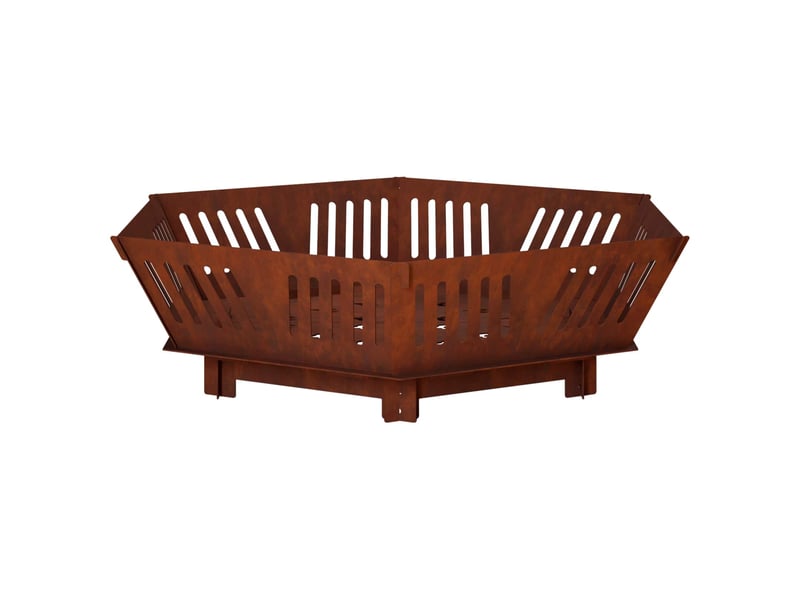  Brasero exterieur, foyer camping foyer de cheminée rouillé 80x80x23 cm acier patiné  - Conforama E