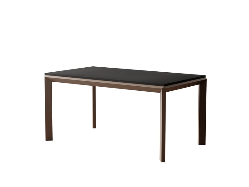 Table à manger extensible faro - 6-8 personnes - rectangulaire - 160x90x76 cm - noir mat marron FARO - Conforama A