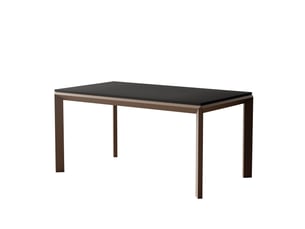 Table à manger extensible faro - 6-8 personnes - rectangulaire - 160x90x76 cm - noir mat marron