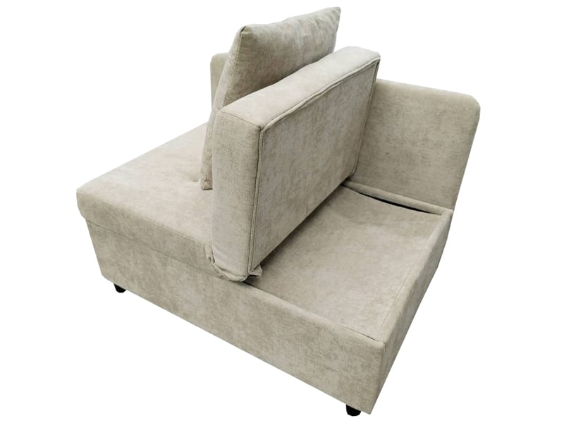  Canapé convertible 3 places beige, lit d'appoint tissu lin avec rangement intégré et dossier réglable  - Conforama R
