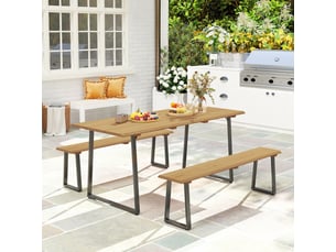 Ensemble table rectangulaire 2 banc(s) 0 chaise(s) STILVORA