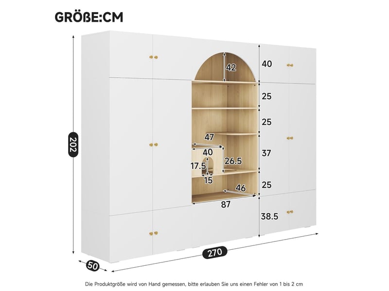  Ensemble dressing modenvie 270 x 50 x 200 cm avec penderie rangement et espace pour félins blanc effet bois  - Conforama C