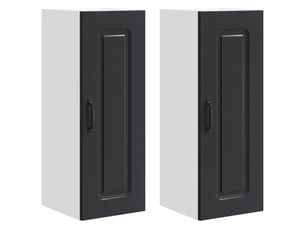 Meuble mural de cuisine | armoire de cuisine 2 pcs noir bois d'ingénierie shl325