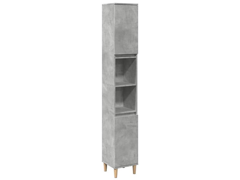 Armoire de salle de bain, meuble de rangement gris béton 30x30x190 cm shl9960 - Conforama A