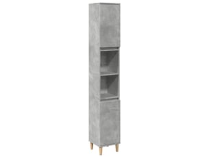 Armoire de salle de bain, meuble de rangement gris béton 30x30x190 cm shl9960