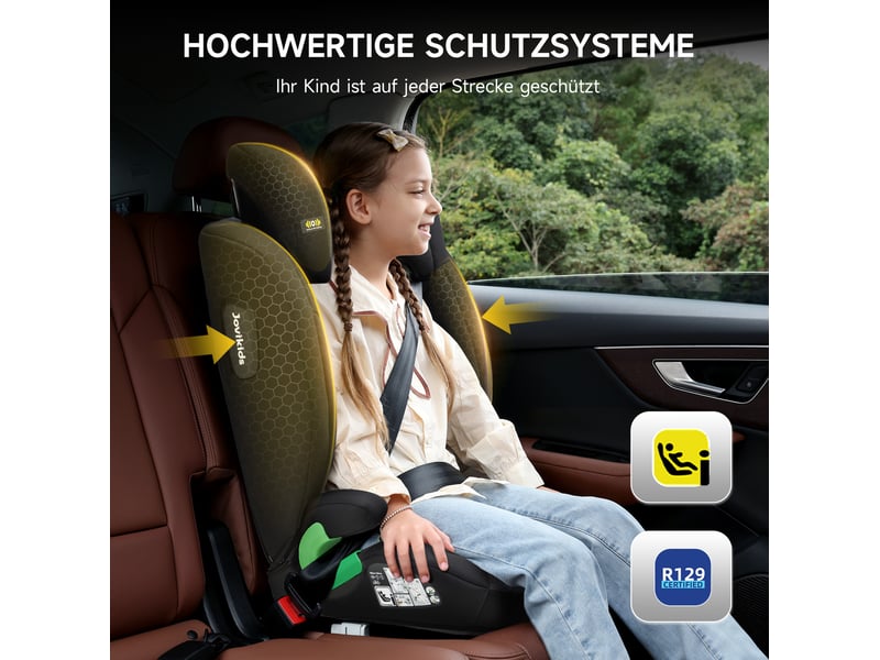  Siège auto enfant i-size r129 isofix noir 100-150 cm avec dossier réglable  - Conforama B