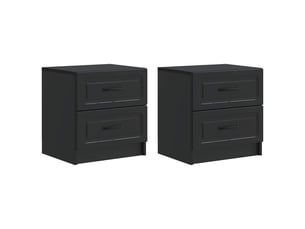 Table de chevet - cabinet de chevet - table de nuit 2 pièces noir 43 x 34,5 x 44,5 cm