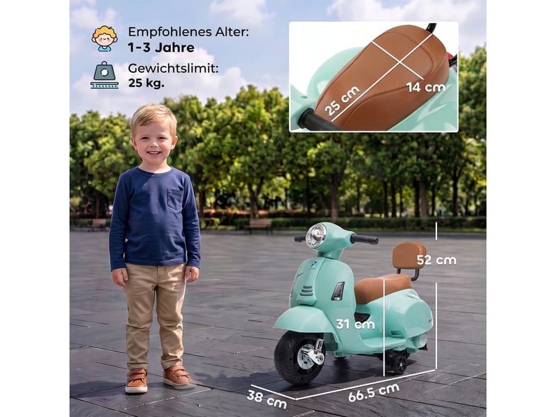 Moto électrique pour enfants mini vespa gts 6v verte - Conforama E