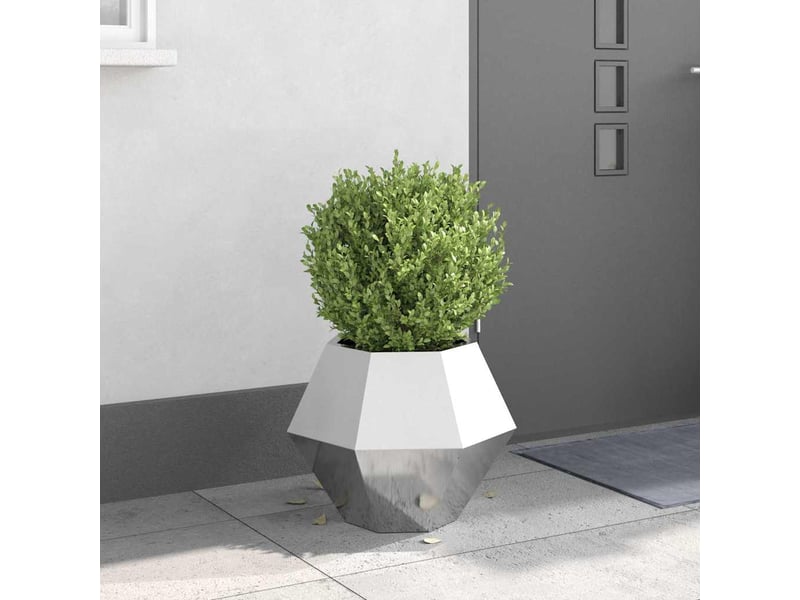  Jardinière - bac à fleurs argenté 50 x 50 x 40 cm acier inoxydable  - Conforama B