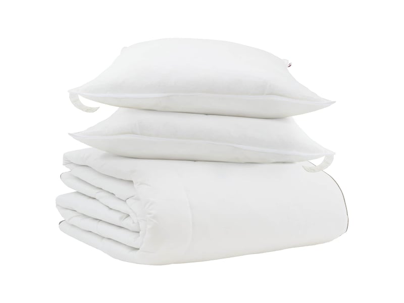  Duvet d'hiver avec oreiller 3 pièces - couette blanc plume de canard  - Conforama A