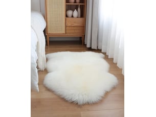 Peau de mouton synthétique, comme véritable laine tapis en fourrure synthétique, man-made laine tapis de canapé coussin (blanc, 50 x 80 cm)