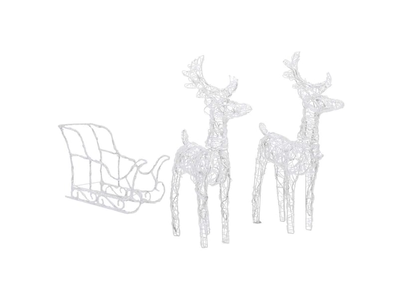  Décoration de noël rennes et traîneau 320 led acrylique  - Conforama D