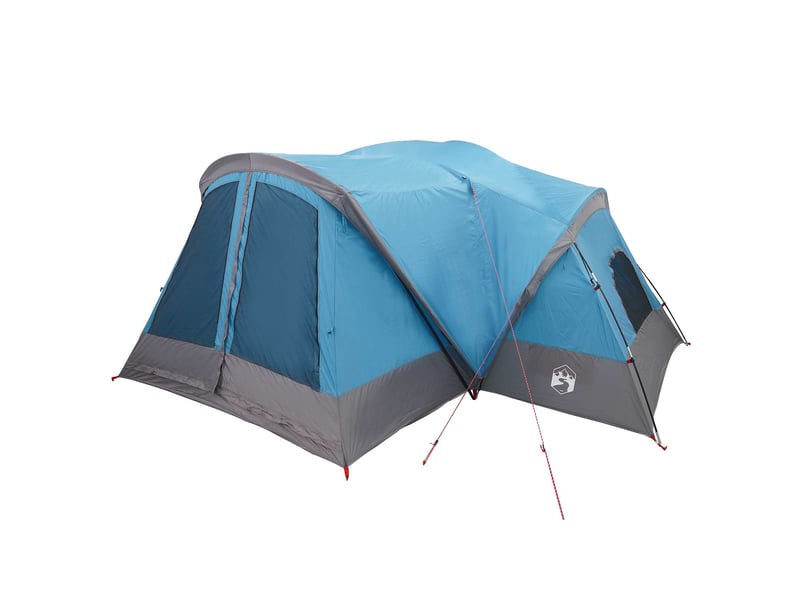  Tente de camping, tente de cabine avec auvent résistante à l'eau 10 personne bleu  - Conforama C