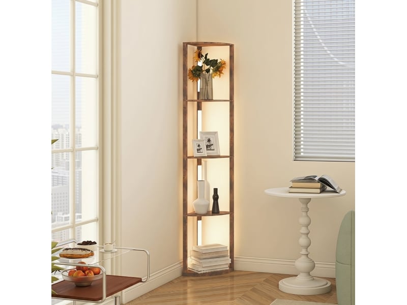  Lampadaire led 41x29,5x163,5 cm réglable mdf marron rustique  - Conforama C