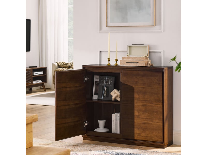  Buffet 99x23,5x82,3 cm style vintage effet bois noyer 4071298405439 - Conforama E