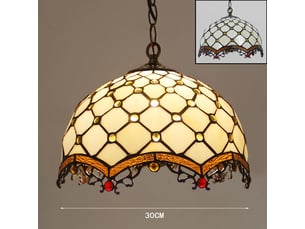 Lustre suspendu vintage en vitrail fait main – hauteur réglable, douille e27, pour salon, chambre et salle à manger-style 4