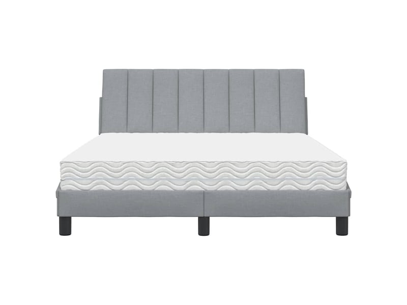  Lit avec matelas hanko gris clair 120x200 cm tissu  - Conforama D