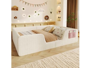 Lit simple 140x190 cm MODENUIT coloris beige