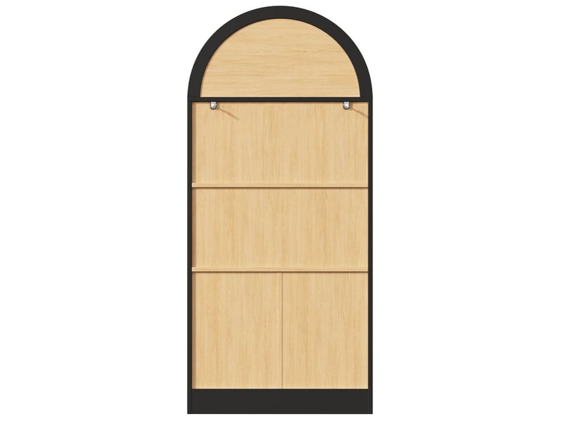  Vitrine 175 x 80 x 40 cm 2 tiroirs meuble de rangement étagères réglables design rétro finition noire  - Conforama E