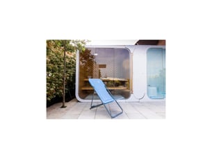 Chilienne de jardin pliable - 4 positions - o'sun - bleu - dimensions : 96 x 98 x 55 cm