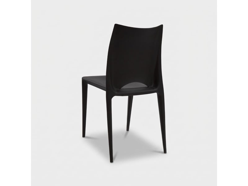  Lot de 4 chaises empilables en polypropylène lione - noir  - Conforama D