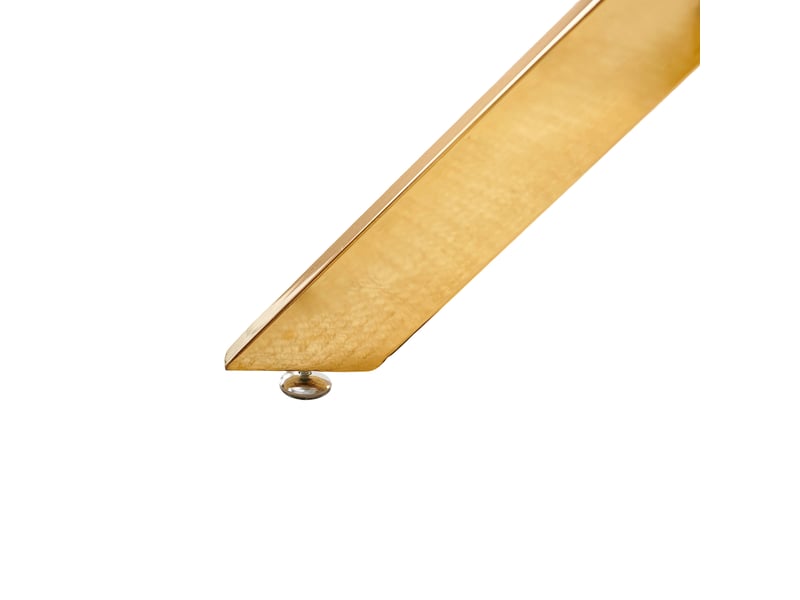  Table de salle à manger contemporaine en verre avec piètement métallique pour cuisine, finition dorée  - Conforama D
