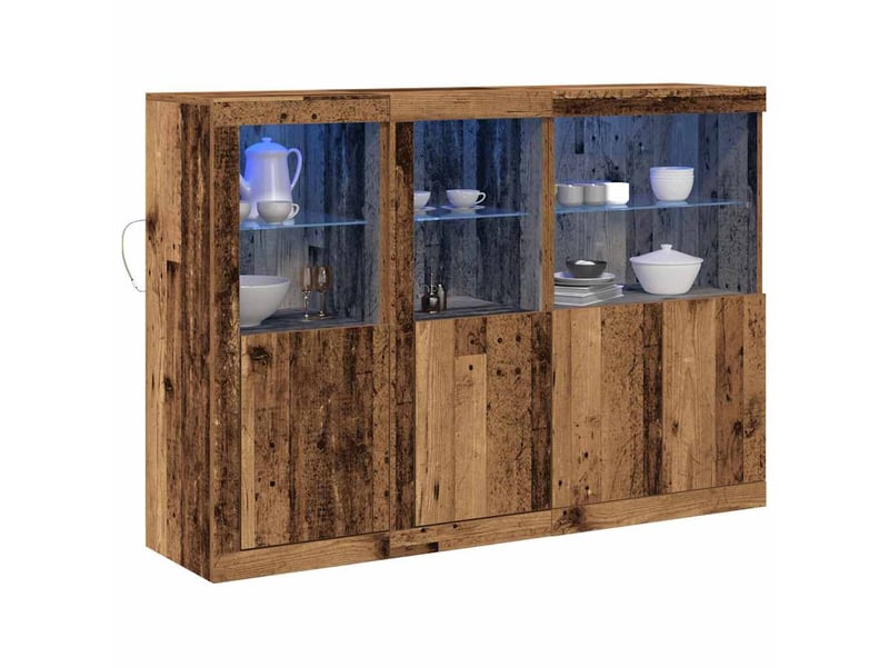  Buffet - bahut - meuble de rangement led bois ancien 142,5 x 37 x 100 cm bois d'ingénierie  - Conforama C