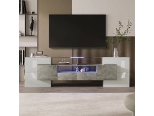 Meuble tv coloris gris 200 cm <strong>PEXCHO</strong> <strong></strong>