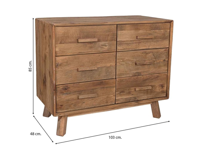  Commode en bois marron 103x48x85h cm  - Conforama D
