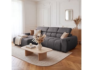 Canapé d'angle aldo avec fonction couchage, côté gauche, tissu salvador wr, graphite (15)