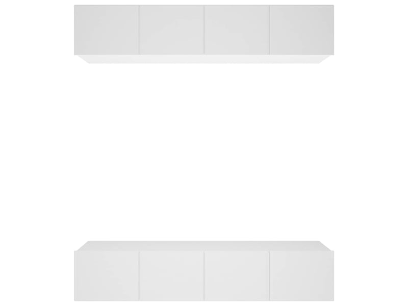  Lot de 4 meuble tv bas salon blanc 80x30x30 cm bois d'ingénierie shl42176  - Conforama A