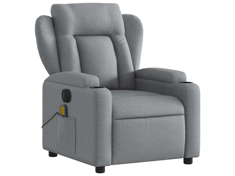  Fauteuil de massage inclinable électrique gris clair tissu shl77222  - Conforama D
