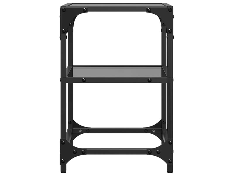  Tables basses avec dessus en verre noir 2 pcs - table de salon - table à thé 30x30x45 cm acier  - Conforama D