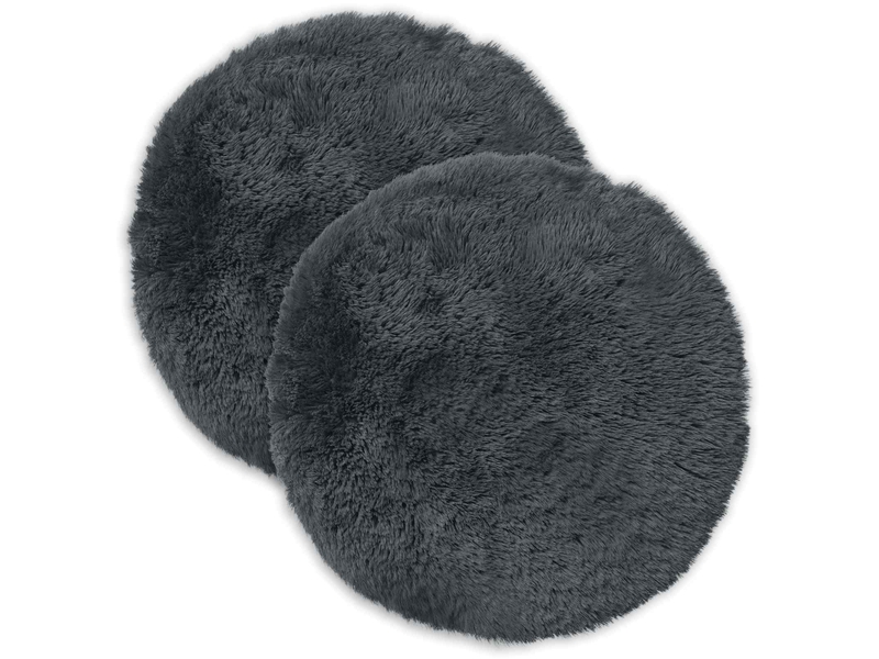 Lot de 6 coussins avec oreiller, coussins décoratifs heerlen anthracite fleece pv cf50777  - Conforama A