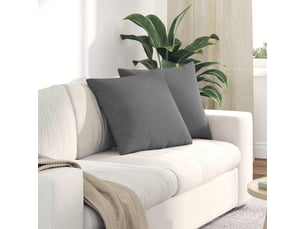 Lot de 2 coussins de canapé, coussins décoratifs tissu gris foncé 50 x 50 cm cf58863