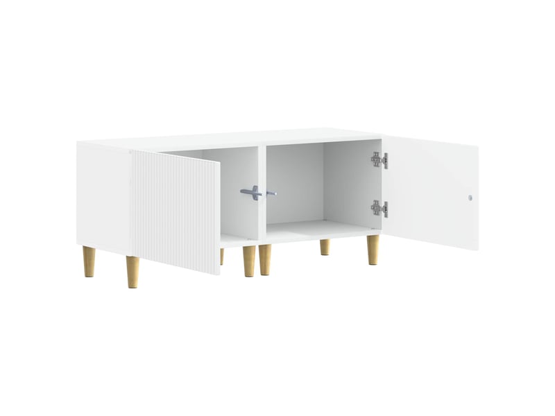  Meuble tv - banc tv - meuble de rangement blanc bois d'ingénierie  - Conforama C
