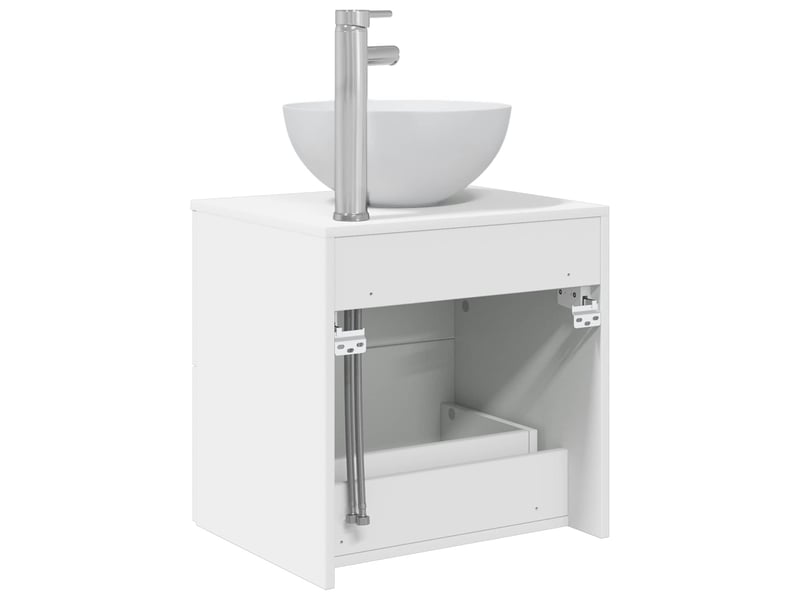 Meuble lavabo mural, meuble de rangement blanc 49.5x35x63 cm bois d'ingénierie  - Conforama E