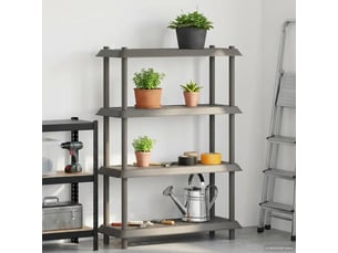 Unité de rangement 4 niveaux, étagère de rangement 100 x 40 x 136,5 cm pp gris clair