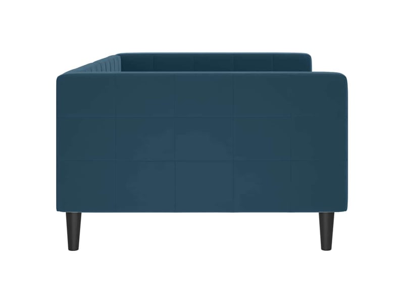  Lit simple- lit adulte -  lit de repos sans matelas bleu 100x200 cm velours  - Conforama C