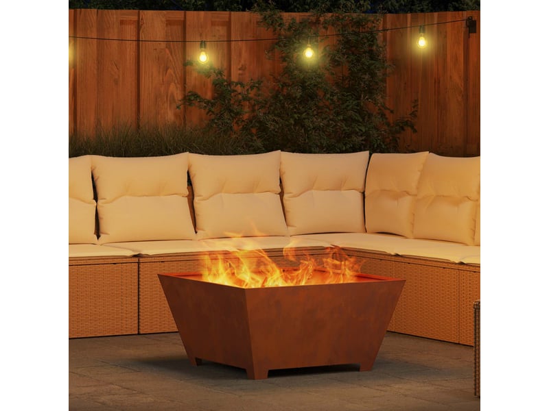 Brasero exterieur, foyer camping rouillé 80x80x40 cm - Conforama D
