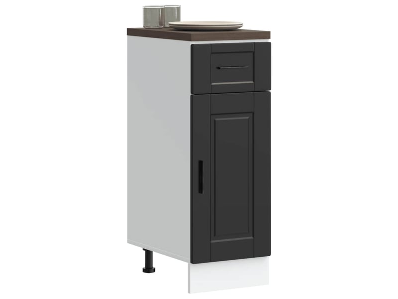  Meuble de rangement, armoire de cuisine porto noir bois d'ingénierie shl1489  - Conforama B