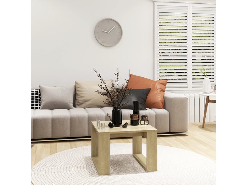  Table d'appoint | bout de canapé table basse chêne sonoma 50x50x35 cm bois d’ingénierie  - Conforama C
