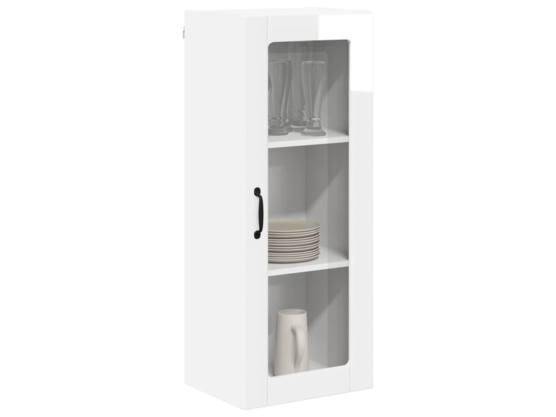 Meuble mural de cuisine, cabinet en verre mural blanc brillant 40x31x100cm shl8956 - Conforama C