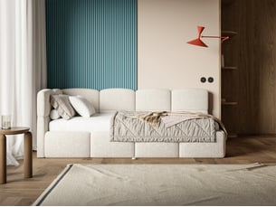 Lit 2 places 90x200 cm SELSEY Cloudy coloris beige