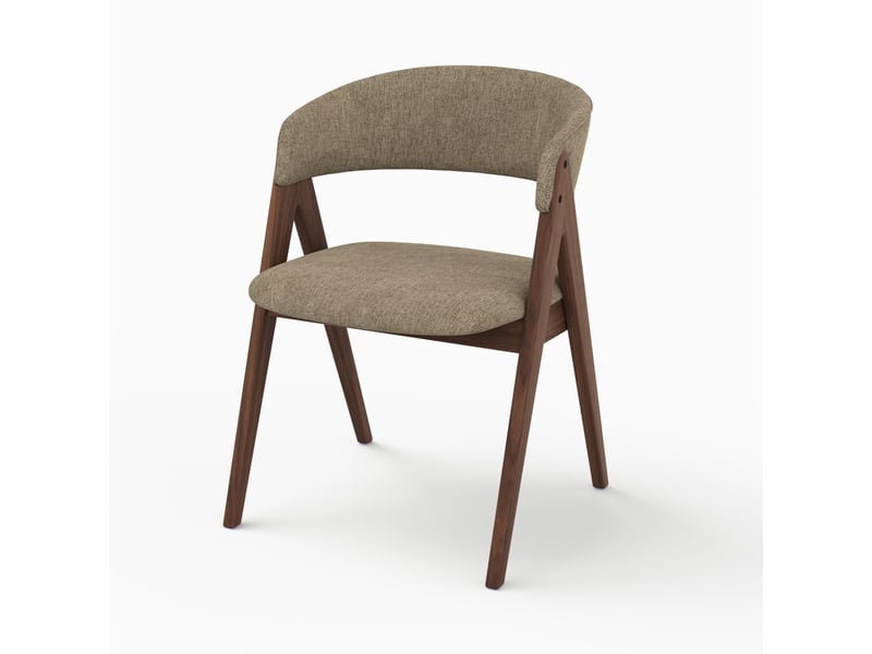  Chaise en bois foncé et tissu vert olive-isis Isis - Conforama A