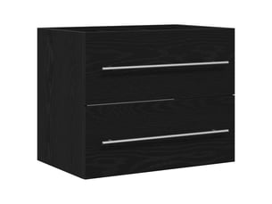 Meuble sous lavabo de salle de bain chêne noir 60x38,5x48 cm cf64847