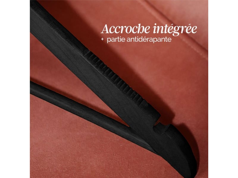  Lot de 20 cintres 44.5 cm pour vêtements adulte premium avec crochet pivotant à 360° - noir - vivezen  - Conforama C